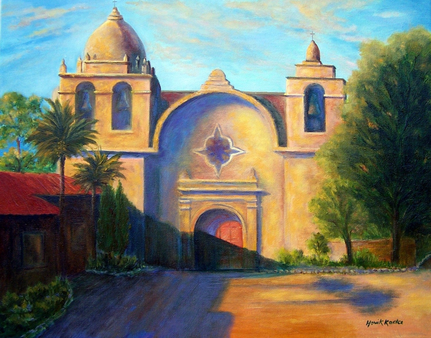 Carmel Mission Oil painting on Canvas