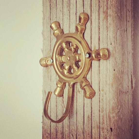 Nautical Hook Antique Solid Brass Anchor Hook by CaptainAleph