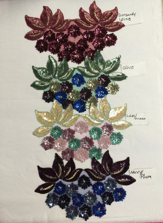 1 Sequins Floral Sequin Appliqué Costumes Trims DIY Supply