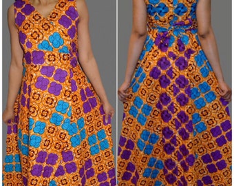 Suka African Print Long Dress/ Ankara Maxi Dress/Kitenge by Nopoku