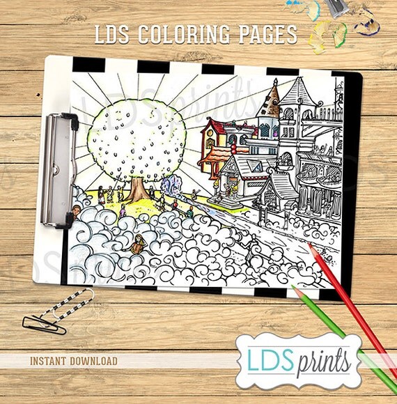 LDS Adult Coloring Page Lehi's Dream LDS printable program