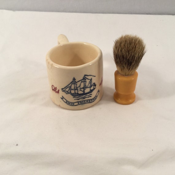 HULL Old Spice Shaving Mug 3 and Baton Shaving Brush Model