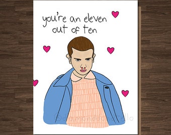 Funny Valentines Card, Card for Boyfriend, For Husband, Stranger Things
