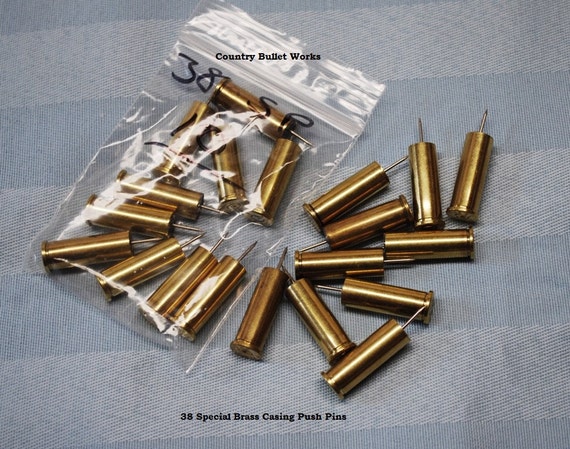 38 Special Brass Push Pins / Thumb Tacks Hand Made From