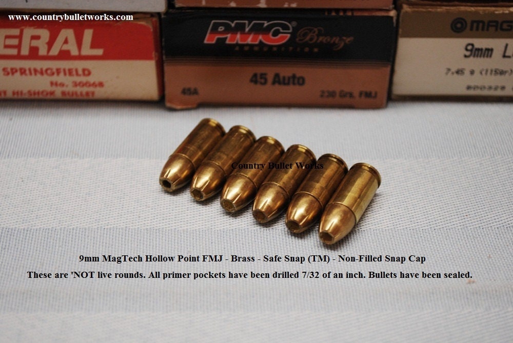9mm Luger MagTech Hollow Point Brass FMJ Bullets CBW Safe Snap ™ Snap