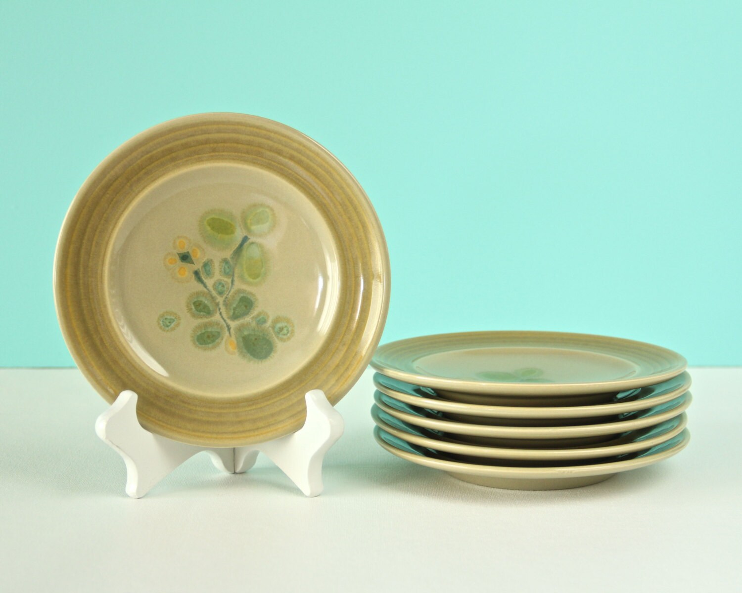 Vintage Franciscan Earthenware Dinnerware Small Plates Dishes Green ...