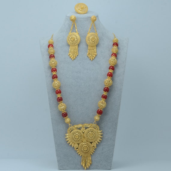 Arabian Middle East set Jewelry Long NecklaceDark by QLJewelry