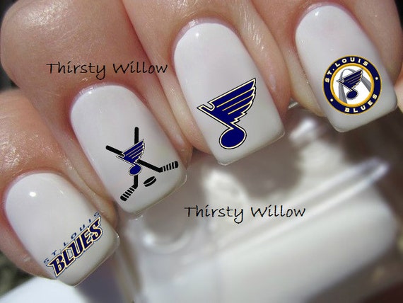 St. Louis Blues Nail Decals by ThirstyWillow on Etsy