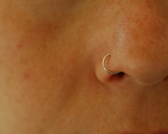 14K Gold Filled Nose Ring, Thin 24 Gauge Nose Hoop, Silver nose ring, hoop earring, thin hoops, tiny nose ring hoop