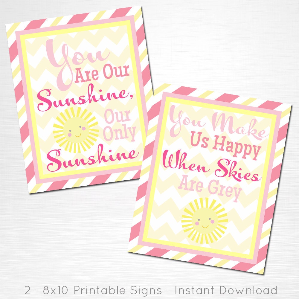 You Are Our Sunshine INSTANT DOWNLOAD Sunshine Party Printable