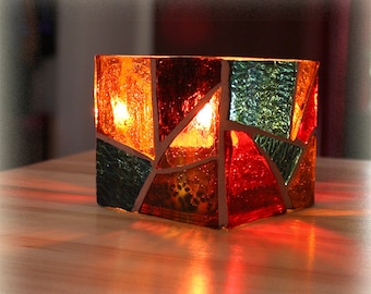 Mosaic Candle Holder, Stained Glass Candle Holder