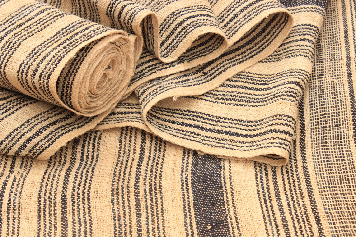 Vintage Hmong Hand Woven Hemp By The Yard