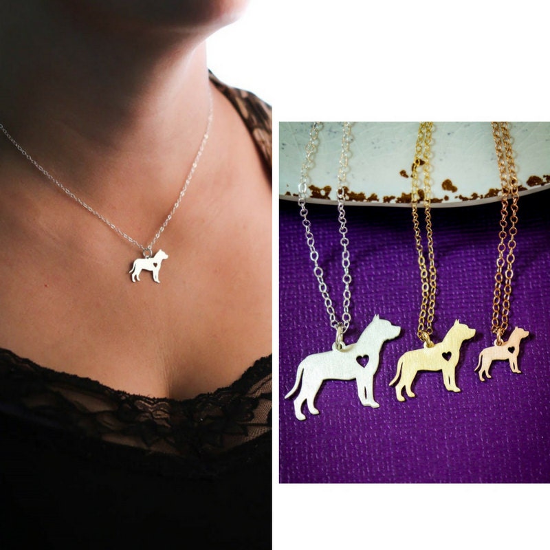 Pit Bull Dog Necklace Pitbull Animal Rescue by IvyByDesign