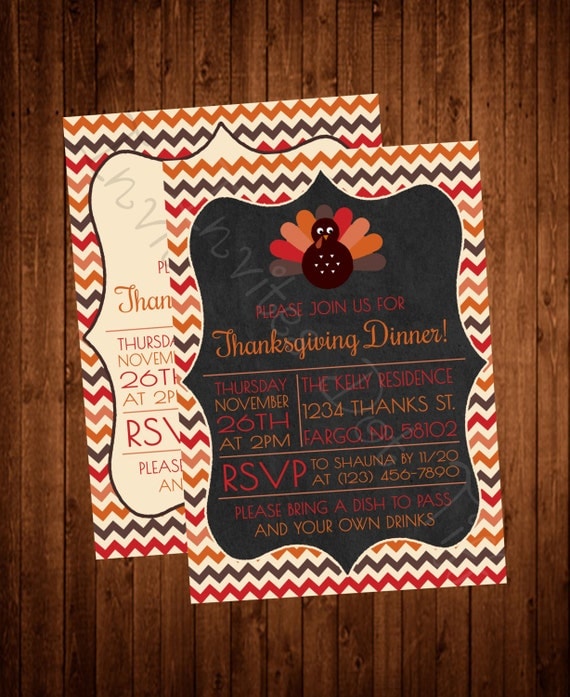 Cute Turkey Thanksgiving Invite