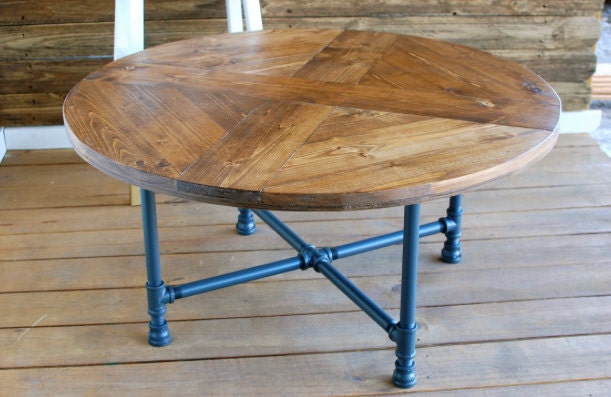 Round Pattern Industrial Coffee Table By Sumsouthernsunshine