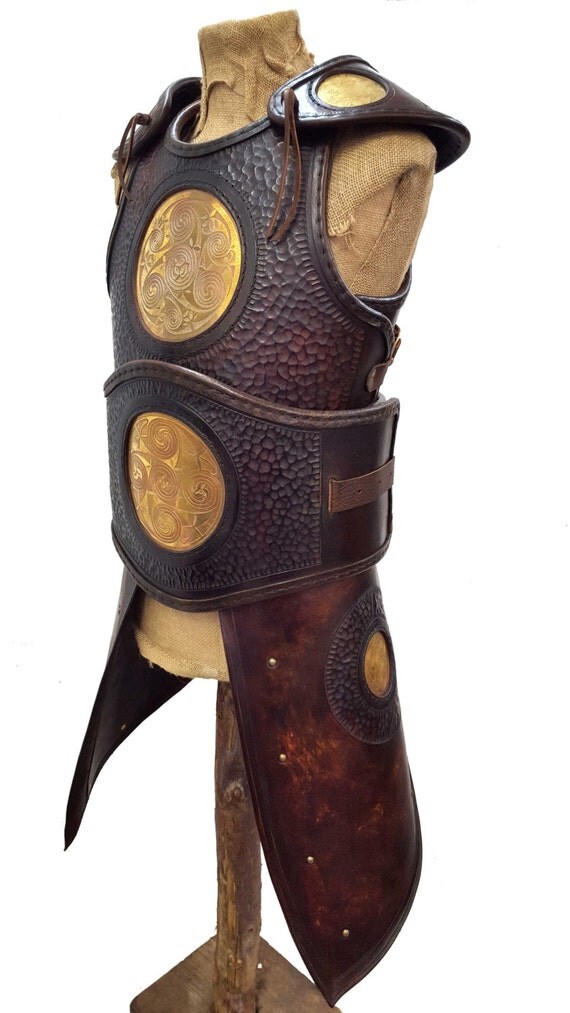 Hand Crafted Leather Armour Full set with acid etched brass