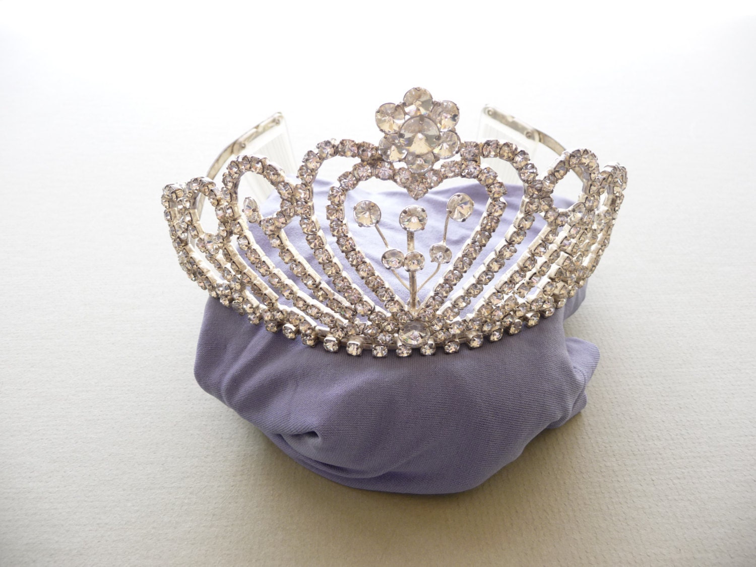 1970's Vintage Beauty Queen Tiara Crown Hearts And