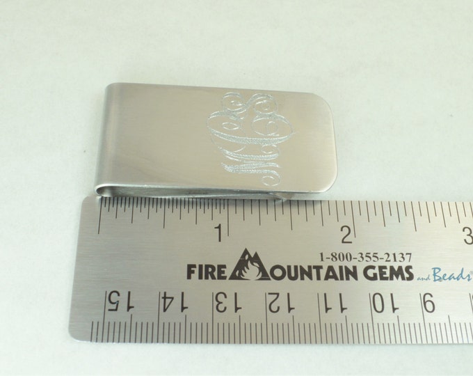Monogram Stainless Steel Money Clip, Money Clip, Customized Money Clip, Groomsman, Father's Day, Graduation Gift for Male, Gift for Him