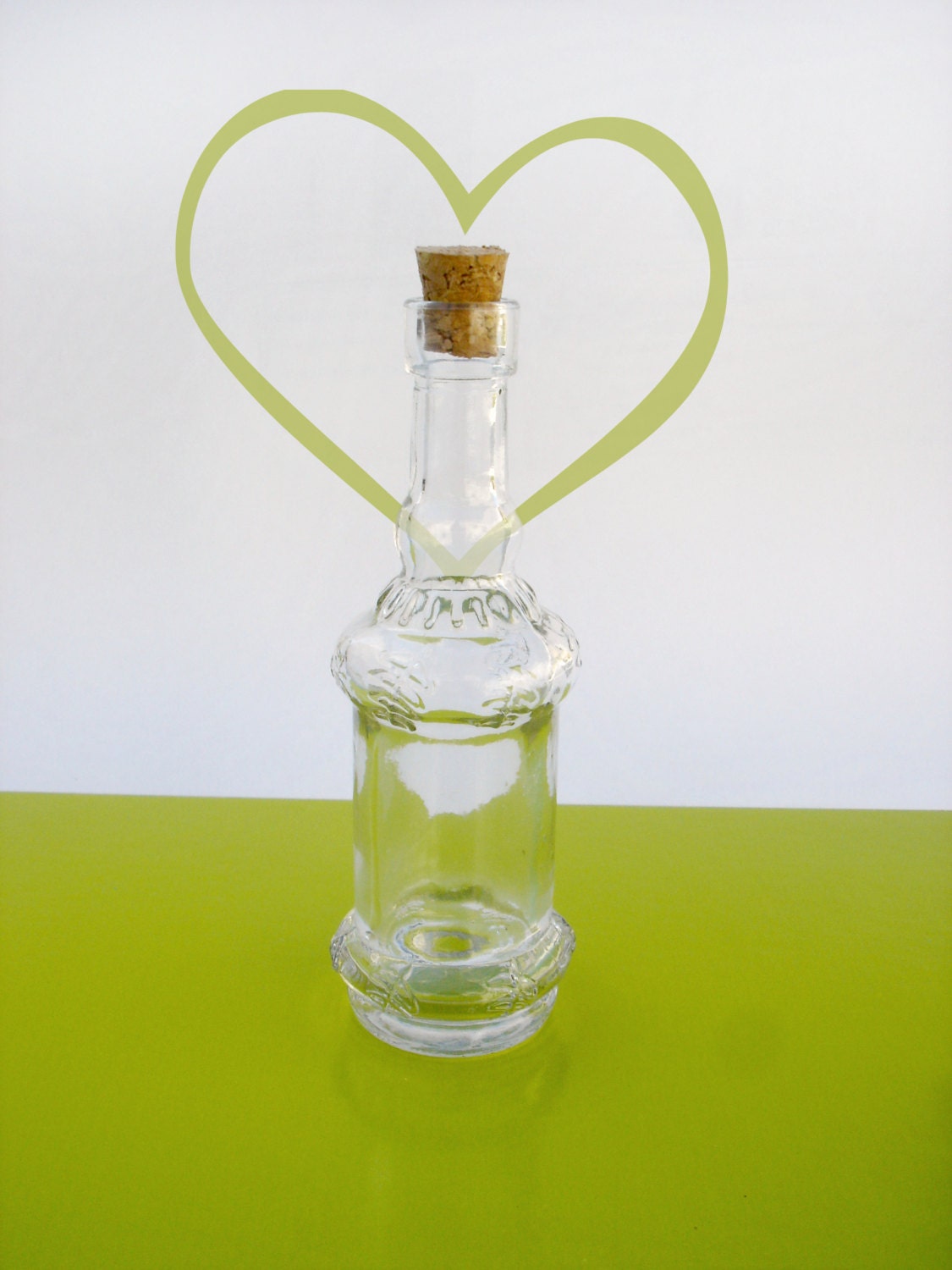 Small Decorative Glass Bottle with Cork Style 1 Clear Thick