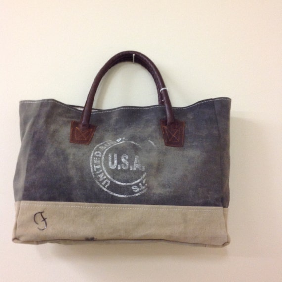 Repurposed Canvas Tote Love It by madisonCornerGiftLLC on Etsy