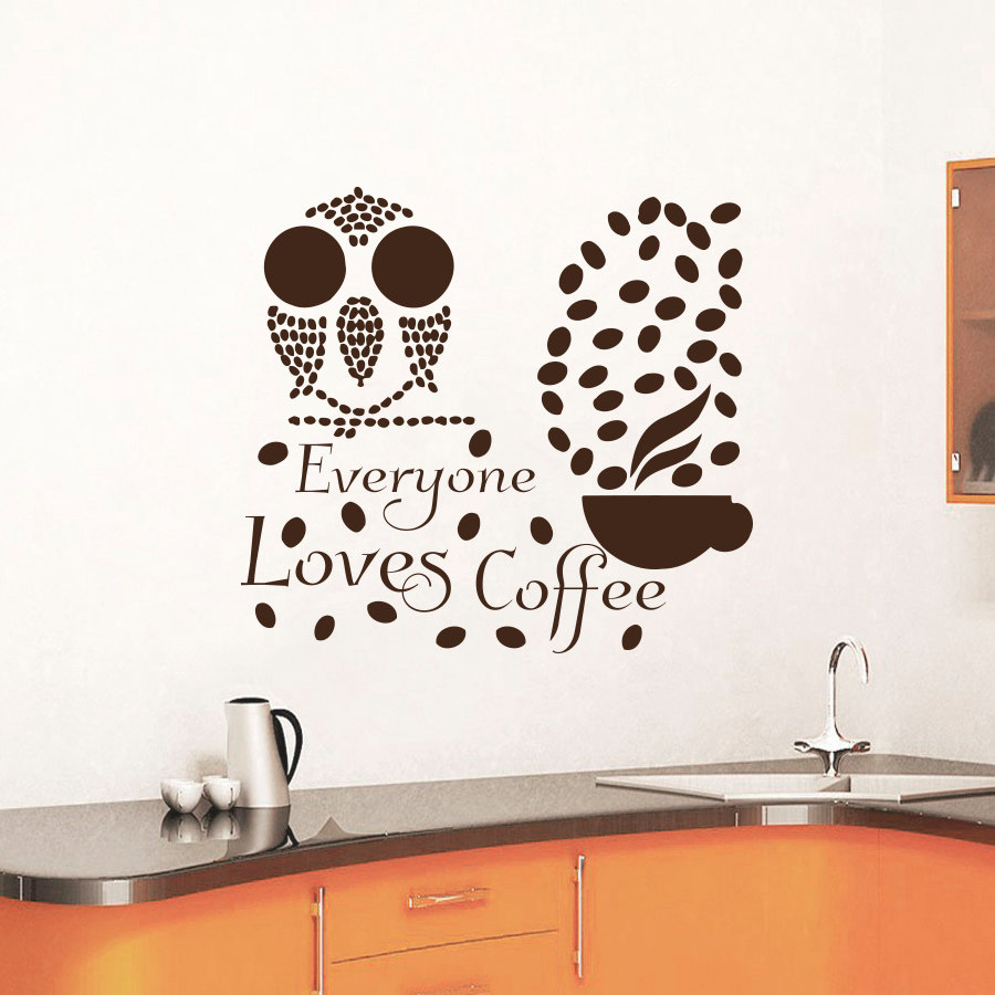 Coffee Beans Wall Decals Quotes Decal Vinyl Sticker by CozyDecal