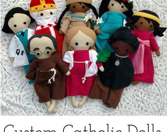 Custom Catholic Saint Fabric Doll, Custom Patron Saint Doll, Catholic Doll, Catholic Toy