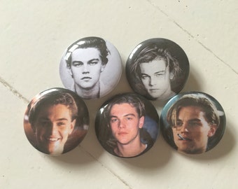 Young Leonardo Dicaprio Pinback Button Set of 5 (31mm)
