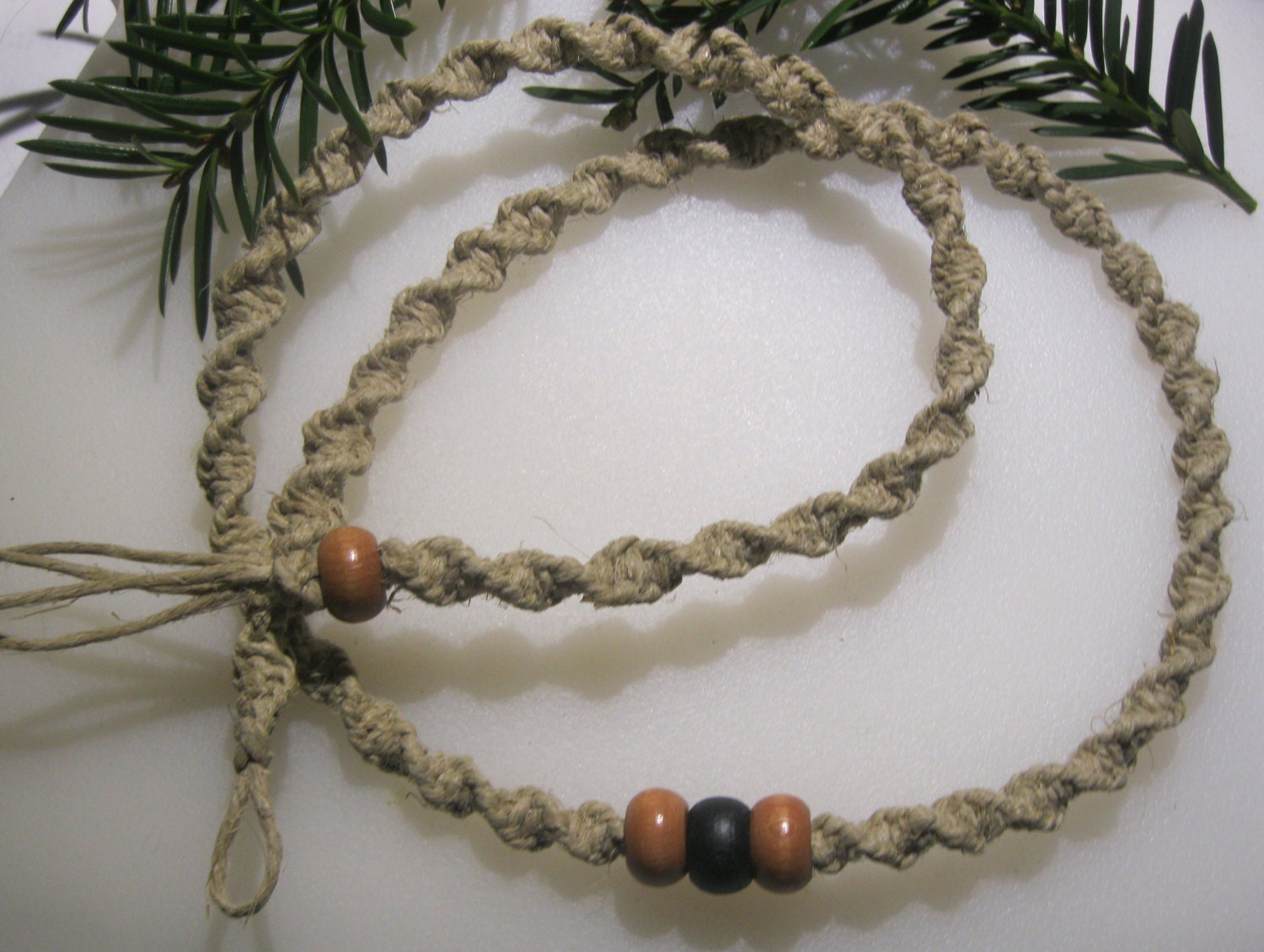 Hemp Necklace Beaded Hemp Necklace Unisex Hemp Jewelry Mens