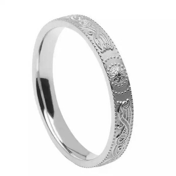 Celtic warrior shield band- Sterling silver - Handmade in lreland - Celtic warrior shield ring