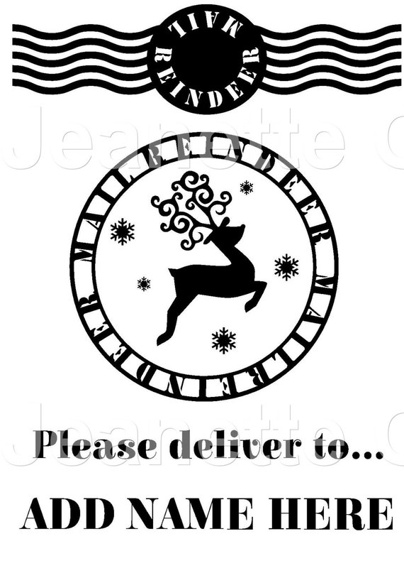 Download Reindeer Mail Christmas Sack Topper.........SVG Digital