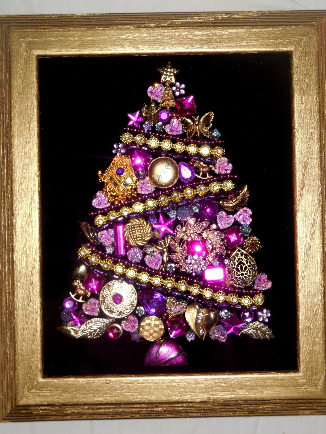 costume jewelry rhinestone christmas tree framed holiday costume jewelry rhinestone christmas tree framed holiday