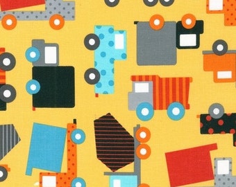 Robert Kaufman by Ann Kelle Ready Set Go 2 Trucks Retro (Half metre)
