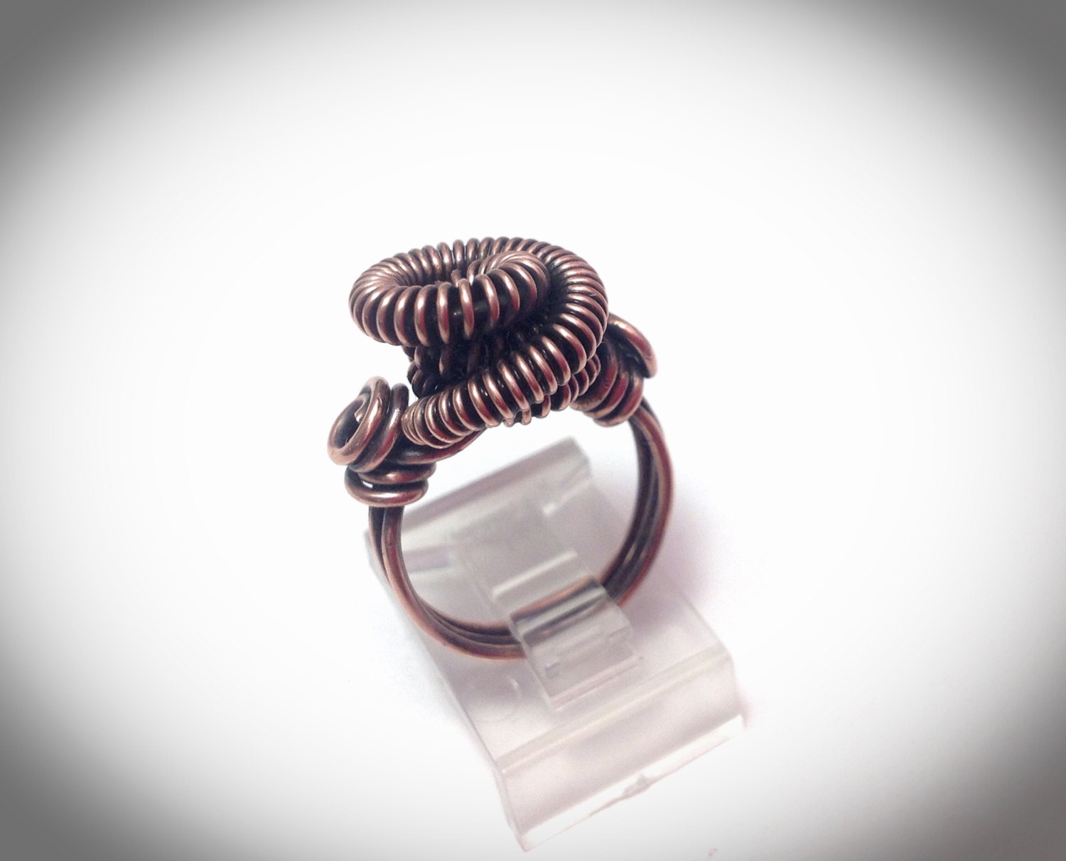 Wire wrapped copper coil Tesla ring by JCLwire on Etsy