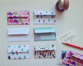 Gift card envelopes / Gift card holders / Business card envelopes / Mini pattern envelopes (Pk of 10)