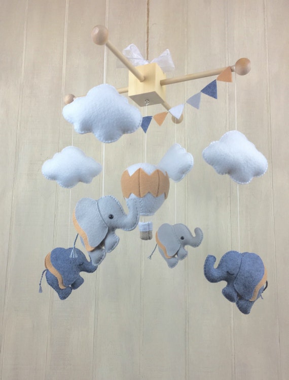 Baby mobile Elephant mobile nursery hanging by littleHooters