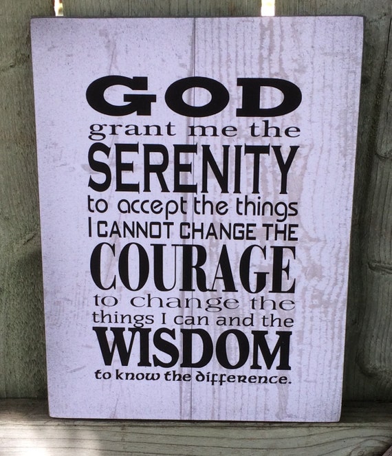 God Grant Me Serenity Prayer Wood Sign Canvas Wall Hanging