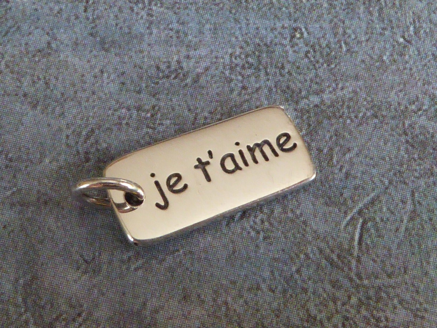 Sterling Silver Je T'Aime French Word Charm