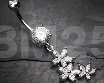 Sparkle Flower Garden Belly Button Ring
