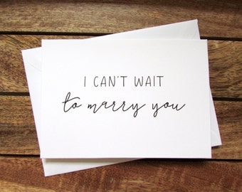 I Can't Wait to Marry You | To My Groom on Our Wedding Day Card | To my Bride on Our Wedding Day Card | Folded A6 Card & Envelope