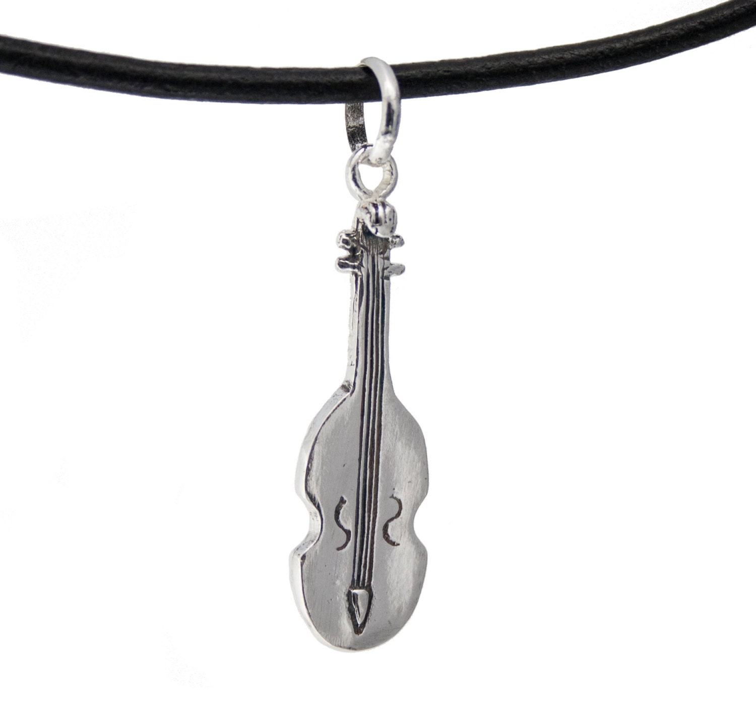 Sterling Silver Violin Pendant Necklace VAR030 by KalismaBijoux