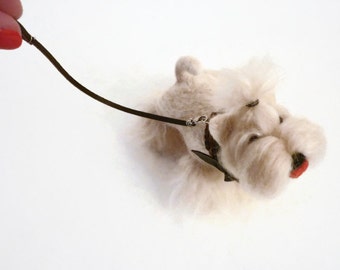 Needle felted Westie, Needle felted dog, Felt dog sculpture, Needle felted terrier, Miniature Westie, Miniature dog, summer trends, cute
