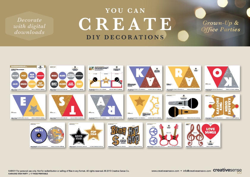 Karaoke Party Decorations Karaoke Party Photo Booth Props