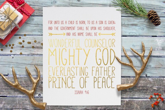 Isaiah 9:6 Christmas Print Download by GoodMeasureCreative on Etsy