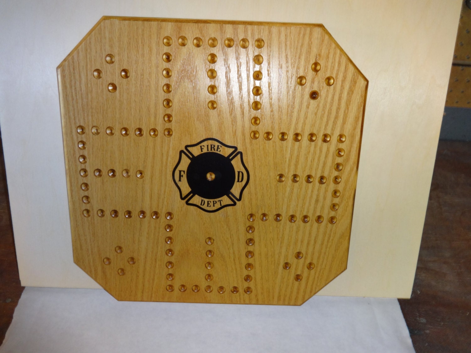 Handmade Oak Aggravation Board Game with Custom Logo