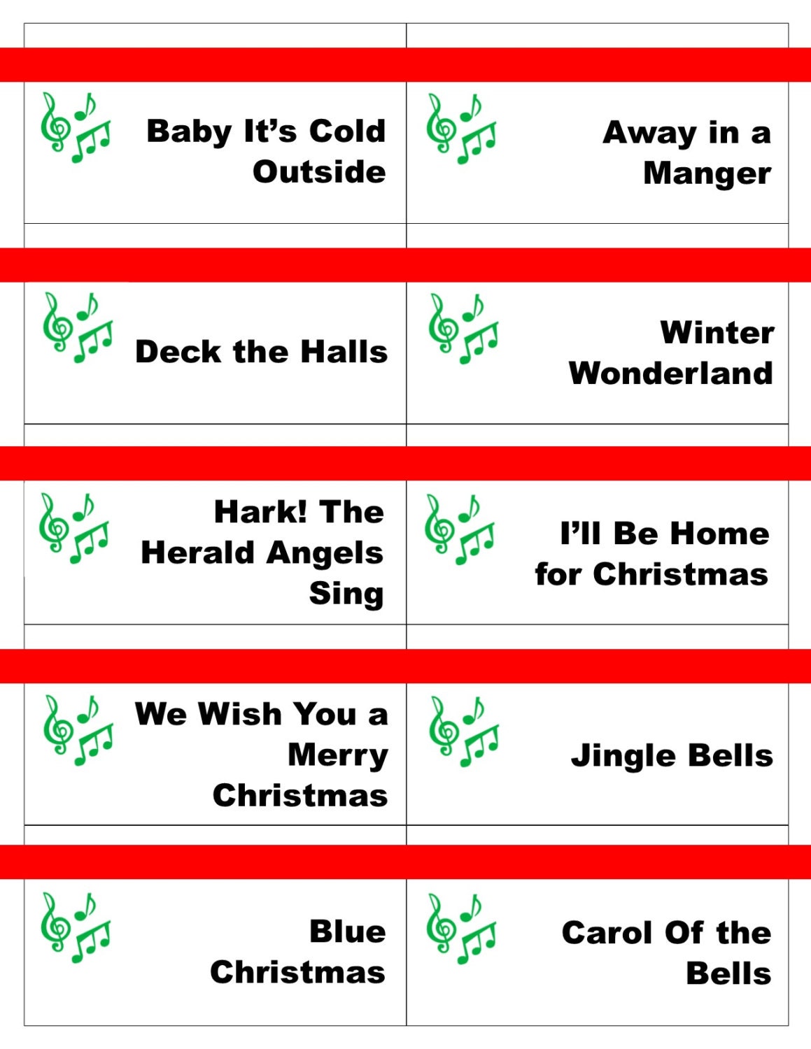 List Of Christmas Carols 