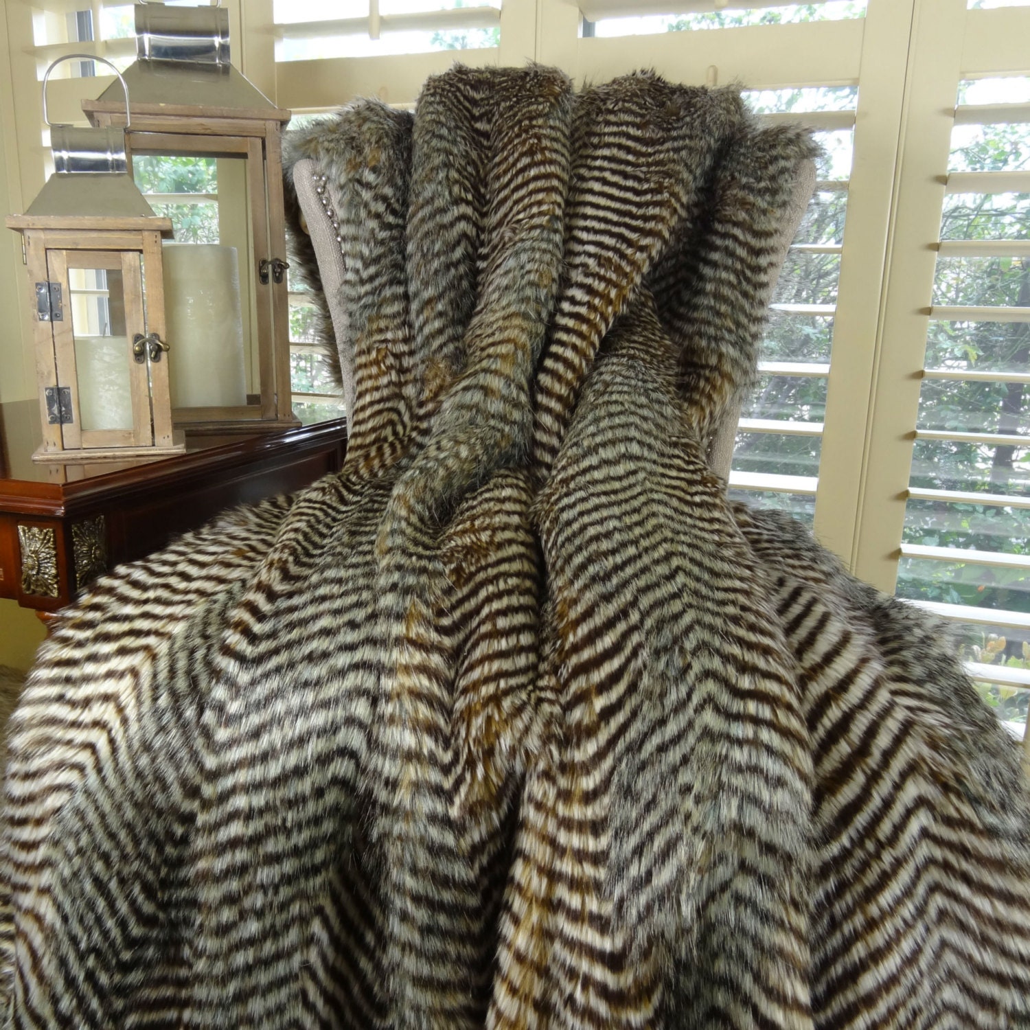 Gray Fox Faux Fur Throw Blanket Gray Fox Fur Blanket Soft