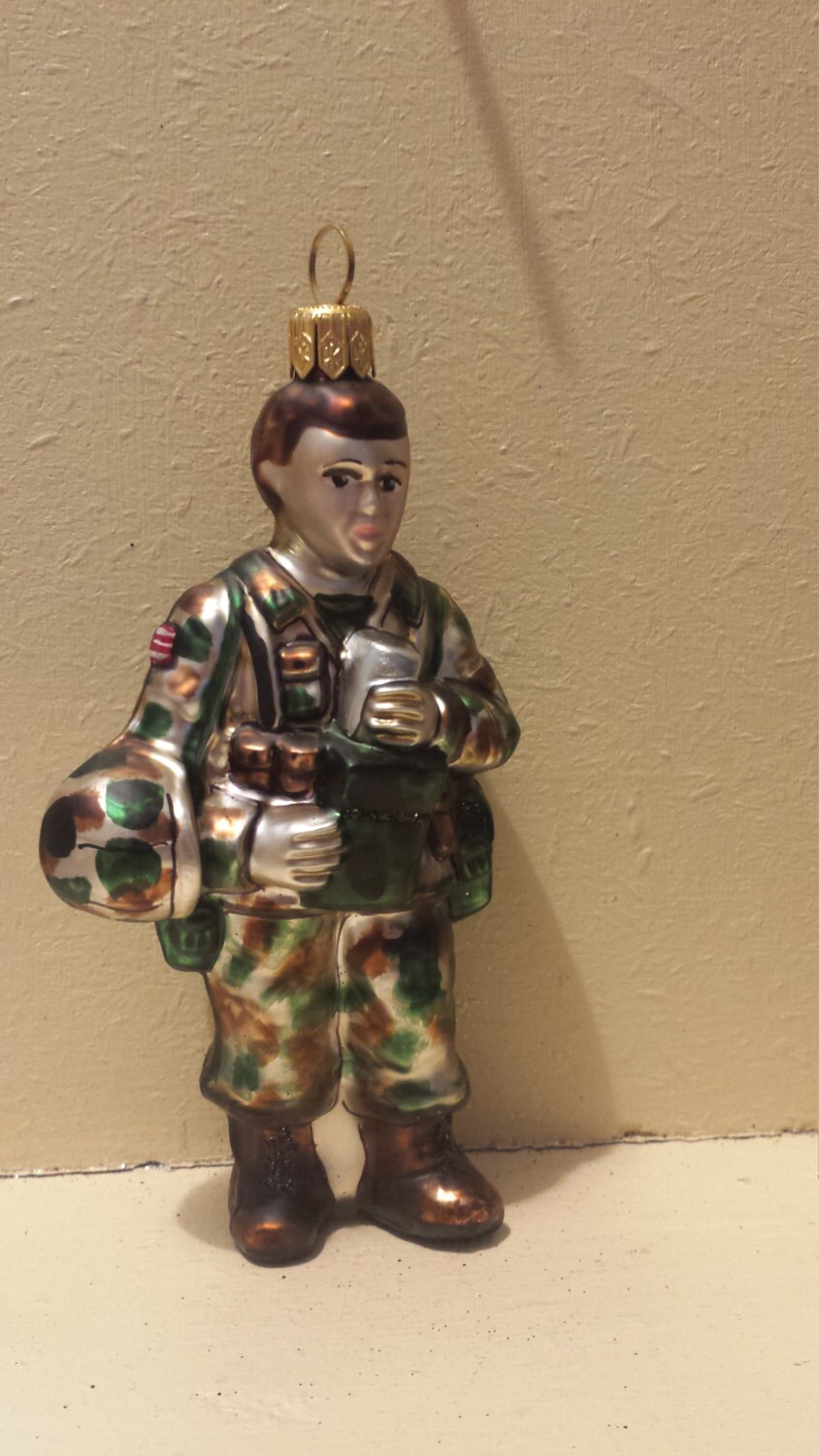 blown glass army soldier christmas ornament 5 made in blown glass army soldier christmas ornament 5 made in