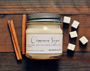 Cinnamon Sugar Mason Jar Soy Candle