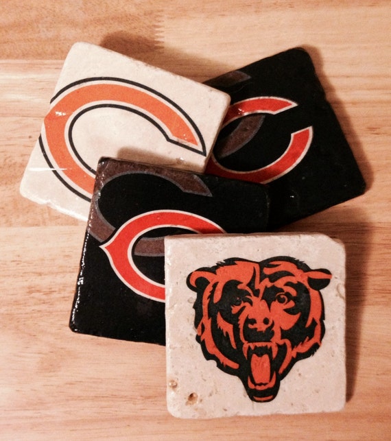 Chicago Bears Coasters Set of 4 Stone Coasters Coasters