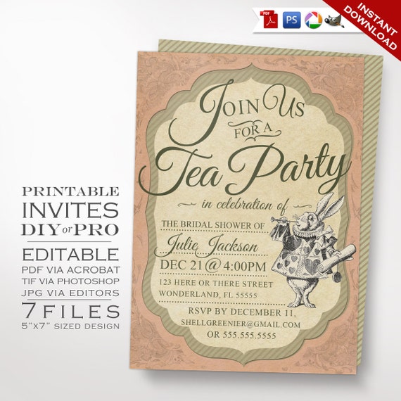 Alice In Wonderland Tea Party Invitations 9